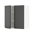 METOD - Wall cabinet with shelves/2 doors, white/Voxtorp dark grey, 80x37x80 cm