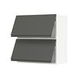 METOD - Wall cabinet horizontal w 2 doors, white/Voxtorp dark grey, 80x37x80 cm