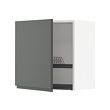 METOD - Kabinet dinding dg pengering piring, putih/Voxtorp abu-abu tua, 60x37x60 cm