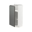METOD - Base cabinet with shelves, white/Voxtorp dark grey, 40x37x80 cm