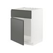 METOD - Base cabinet f sink w door/front, white/Voxtorp dark grey, 60x60x80 cm