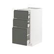 METOD - Base cb 3 frnts/2 low/1 md/1 hi drw, white Maximera/Voxtorp dark grey, 40x60x80 cm