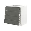 METOD/MAXIMERA - Base cb 4 frnts/2 low/3 md drwrs, white/Voxtorp dark grey, 80x60x80 cm