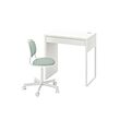 MICKE/ÖRFJÄLL - Desk and chair, white/light green