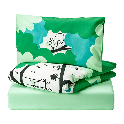 GRÖNFINK 3-piece bedlinen set for cot