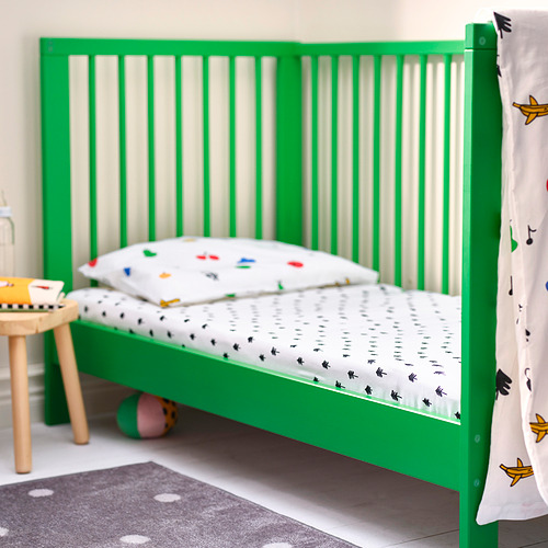 GRÖNFINK fitted sheet for cot
