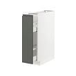 METOD/MAXIMERA - Base cabinet/pull-out int fittings, white/Voxtorp dark grey, 20x60x80 cm