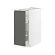METOD/MAXIMERA - Base cabinet/pull-out int fittings, white/Voxtorp dark grey, 30x60x80 cm