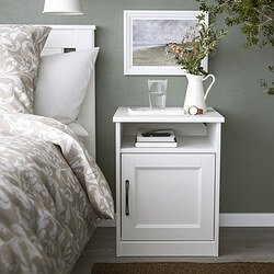 SONGESAND - Bedside table, white, 42x40 cm