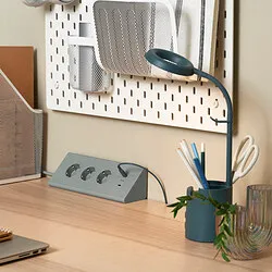 BRUNBÅGE - LED work lamp, with storage dimmable/turquoise