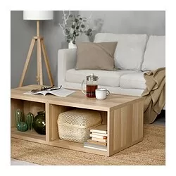 BESTÅ - Meja tamu, efek kayu oak diwarnai putih, 120x56x38 cm