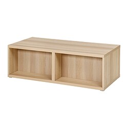 BESTÅ - Meja tamu, efek kayu oak diwarnai putih, 120x56x38 cm