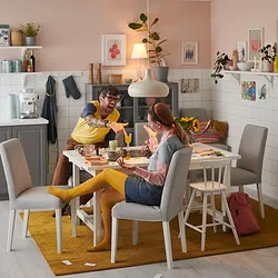 NORDVIKEN - Extendable table, white, 152/223x95 cm