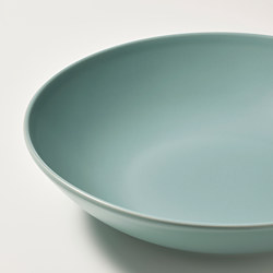 FÄRGKLAR - Deep plate, matt light turquoise, 23 cm