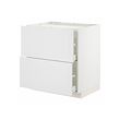 METOD/MAXIMERA - Base cab f hob/2 fronts/2 drawers, white/Stensund white, 80x60x80 cm
