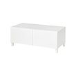 BESTÅ - Coffee table with doors, white/Lappviken/Stubbarp white, 120x58 cm