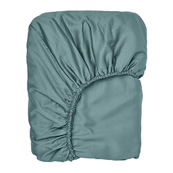 NATTJASMIN - Seprai berkaret, biru-hijau, 180x200 cm