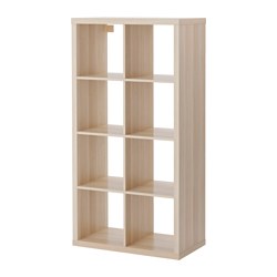 KALLAX - Shelving unit, white stained oak effect, 77x147 cm
