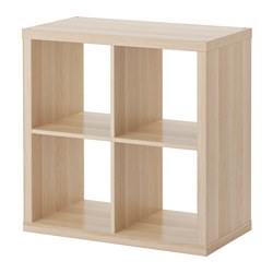 KALLAX - Shelving unit, white stained oak effect, 77x77 cm