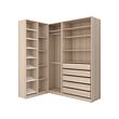 PAX - Corner wardrobe, white stained oak effect, 161/188x236 cm
