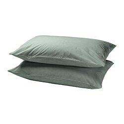 DVALA - Pillowcase, grey-green, 50x80 cm