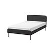 SLATTUM - Upholstered bed frame, Vissle dark grey, 120x200 cm