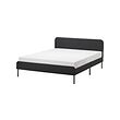 SLATTUM - Upholstered bed frame, Vissle dark grey, 180x200 cm