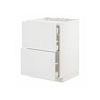 METOD/MAXIMERA - Kbnt dsr u kompor/2 bgn dpn/3 laci, putih/Stensund putih, 60x60x80 cm