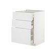 METOD/MAXIMERA - Base cabinet with 3 drawers, white/Stensund white, 60x60x80 cm