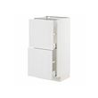 METOD/MAXIMERA - Base cabinet with 2 drawers, white/Stensund white, 40x37x80 cm