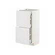 METOD/MAXIMERA - Base cab with 2 fronts/3 drawers, white/Stensund white, 40x37x80 cm