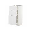METOD/MAXIMERA - Kabinet dasar dgn 3 laci, putih/Stensund putih, 40x37x80 cm