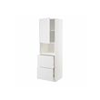 METOD/MAXIMERA - Hi cab f micro w door/2 drawers, white/Stensund white, 60x60x200 cm