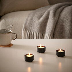 HEDERVÄRD - Tealight holder, black, 3 cm