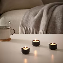 HEDERVÄRD - Tempat lilin kecil, hitam, 3 cm