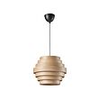 HAVSDJUP/DYKARKLOCKA - Pendant lamp, white stained oak veneer/black, 40 cm