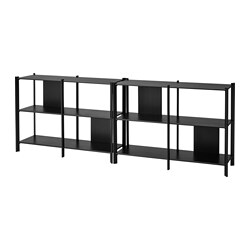JÄTTESTA - Storage combination, black, 240x40x85 cm