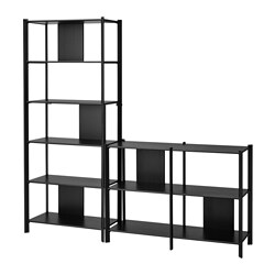 JÄTTESTA - Storage combination, black, 200x40x195 cm
