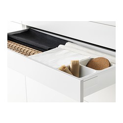 MAXIMERA - Drawer, low, white, 80x37 cm