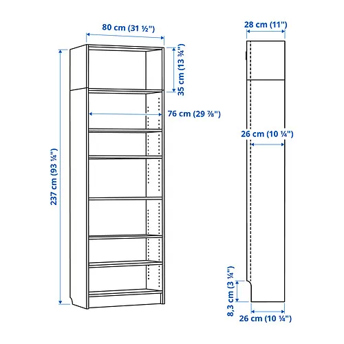 BILLY Measurement Illustration