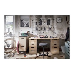ALEX - Drawer unit, white stained/oak effect, 36x70 cm