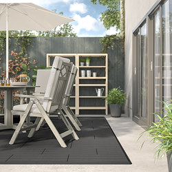 UTLÄNGAN - Floor decking, outdoor, grey stained, 0.90 m²