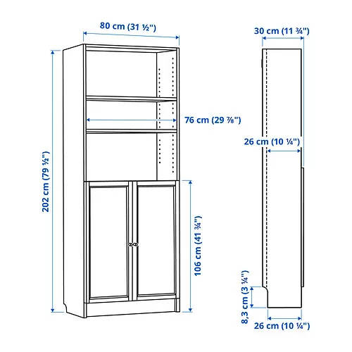 BILLY/OXBERG Measurement Illustration