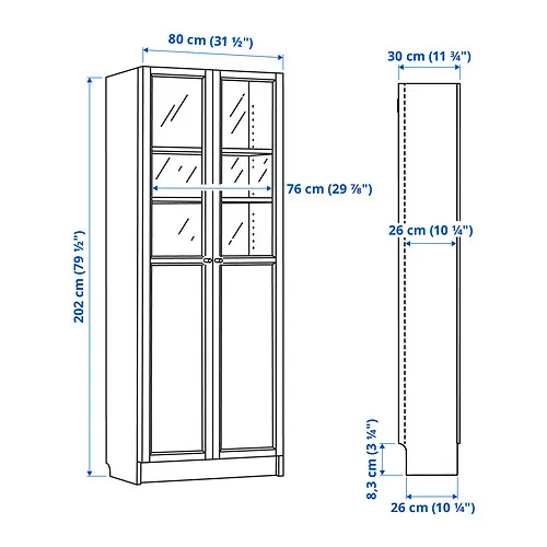 BILLY/OXBERG Measurement Illustration