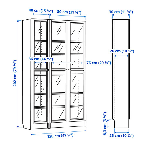 BILLY/OXBERG Measurement Illustration