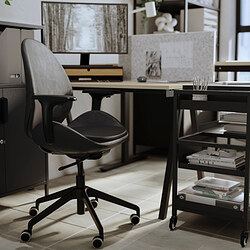 HATTEFJÄLL - Kursi kantor dgn sndrn tangan, Smidig hitam/hitam