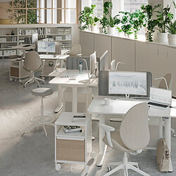 EILIF - Screen for desk, grey, 80x48 cm