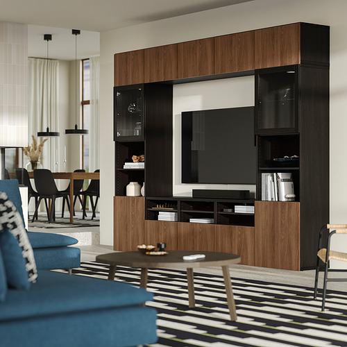 BESTÅ TV storage combination/glass doors