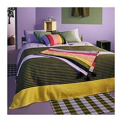 MÄVINN - Penutup tempat tidur , garis-garis aneka warna, 160x250 cm