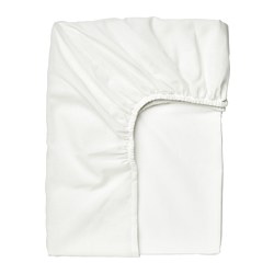 TAGGVALLMO - Fitted sheet, white, 90x200 cm